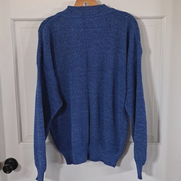 Vintage RedHead Blue 100% Cotton Knit Henley Sweater Made in USA Outdoor Classic - Picture 10 of 10
